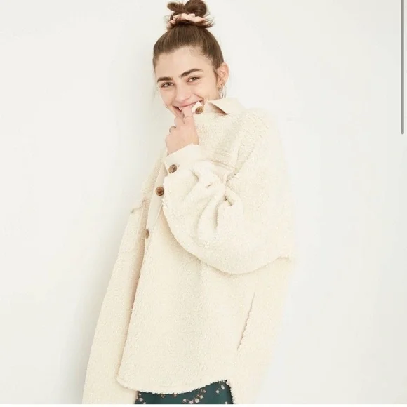 wild fable Jackets Coats Tan Sherpa Shacket Poshmark